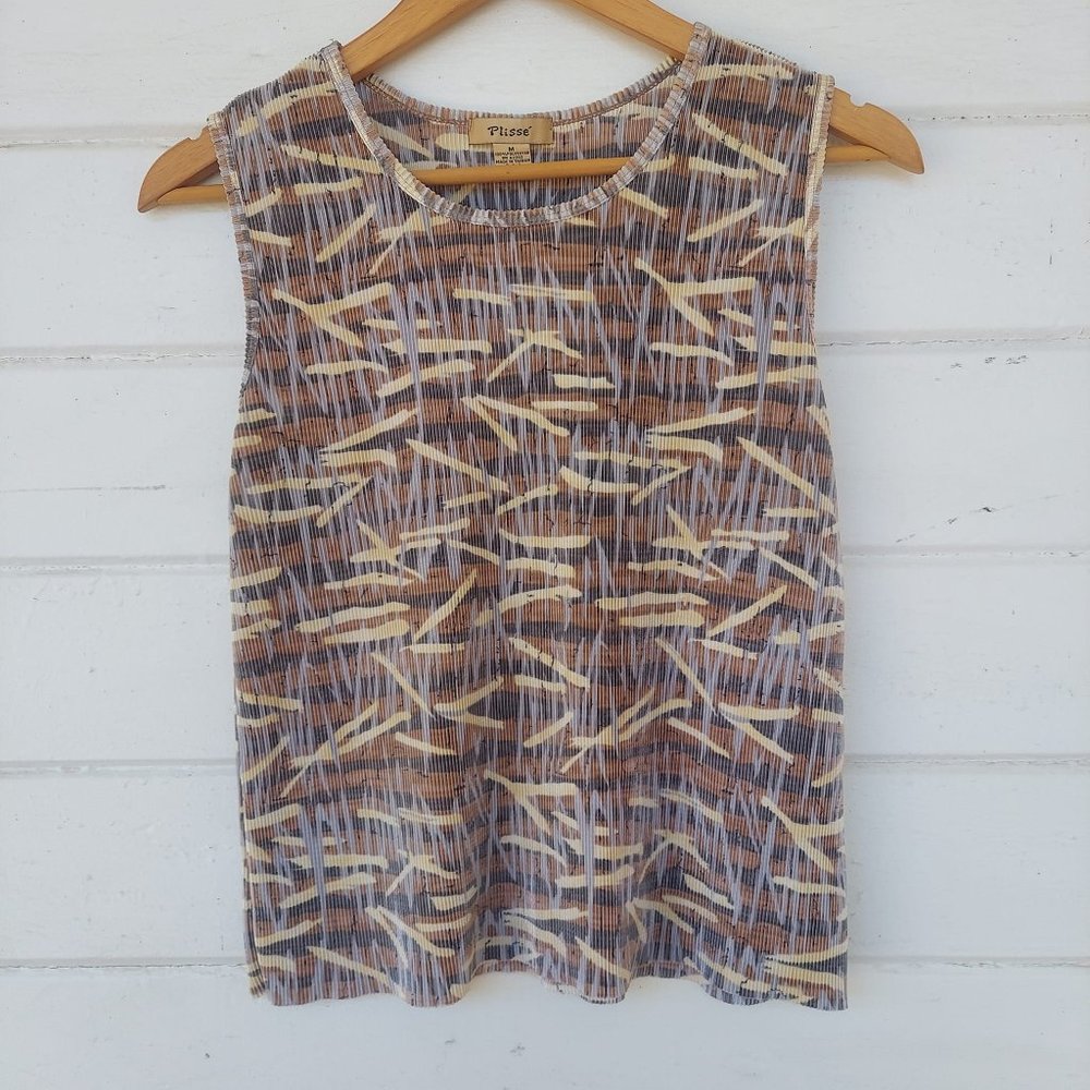 Short Sleeve Blouse Silky Crinkle Popcorn Texture Size Medium